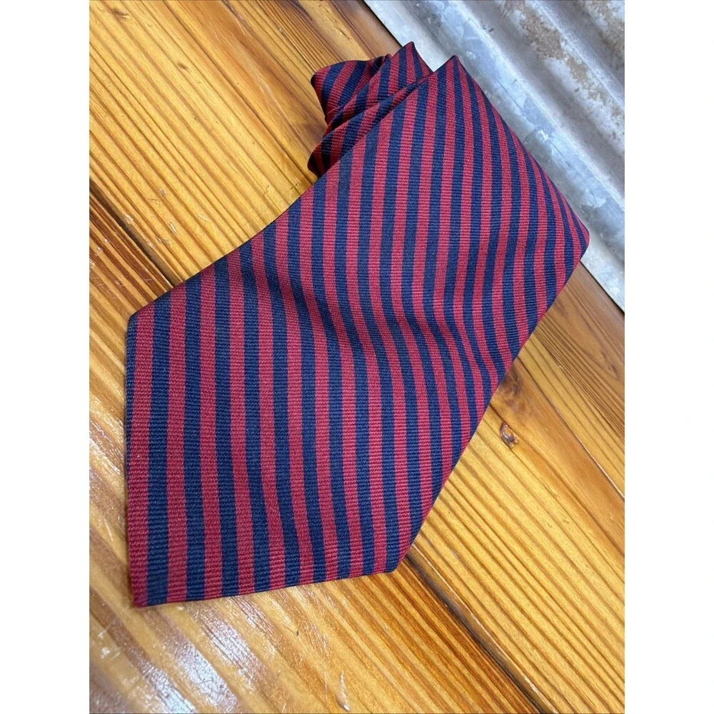 Lauren Ralph Lauren Tie MEN'S Red Blue Geometric USA Vintage Classic Office Work